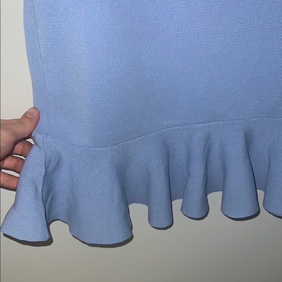 Zara Elegant Blue Ruffle Hem Skirt - Picture 2 of 5